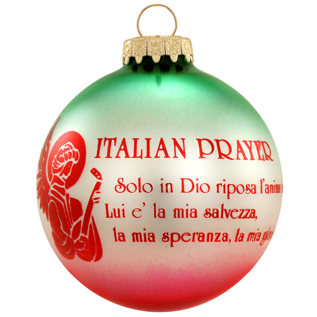 Italian Prayer Glass Ornament