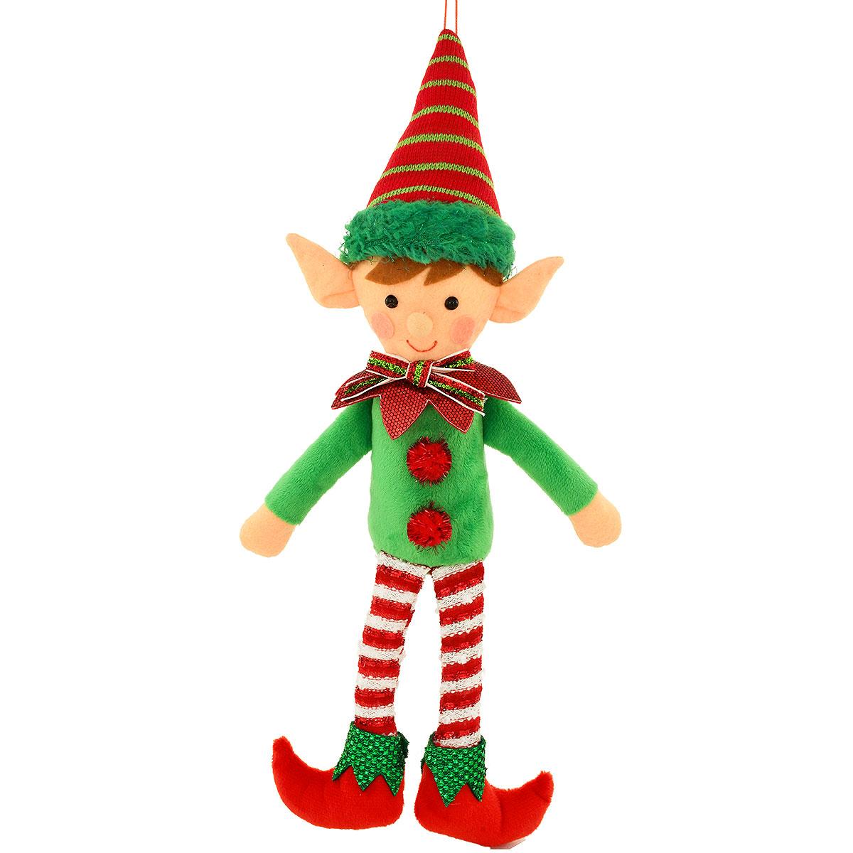 Elf Red And Green 14 Inch Fabric Ornament